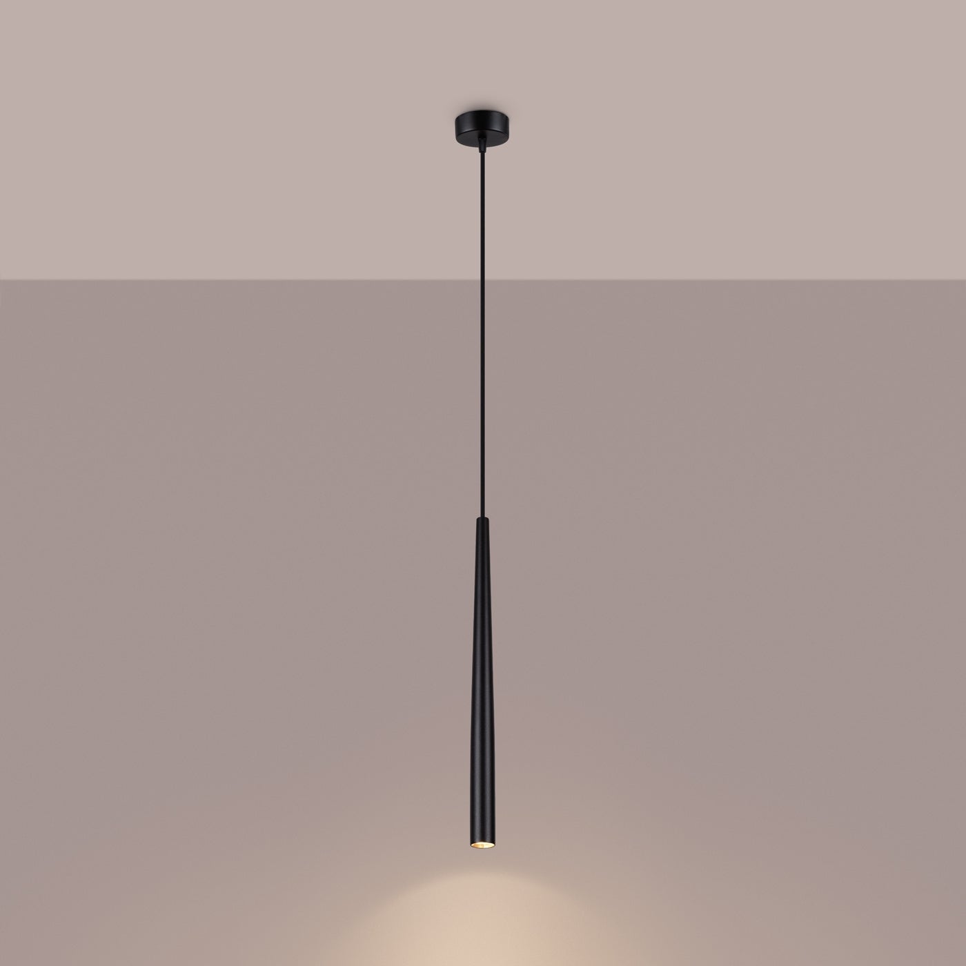 Lampa wisząca EUPHORA 1 czarna LED 3000K - 8x8x118cm Sollux