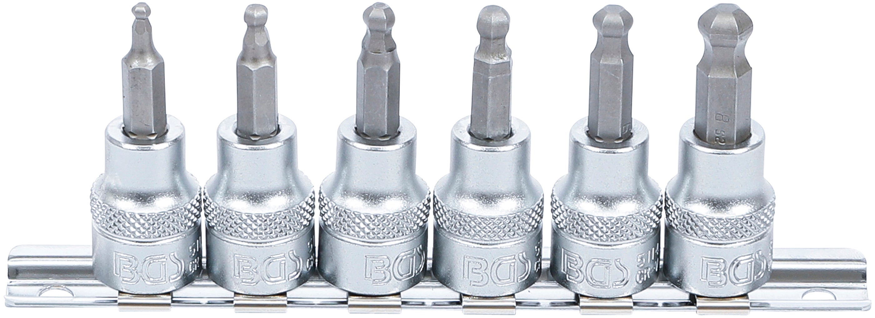 BGS 5109 | Serie di chiavi a bussola | 10 mm (3/8") | esagono interno con testa sferica 3 - 8 mm | 6 pz.