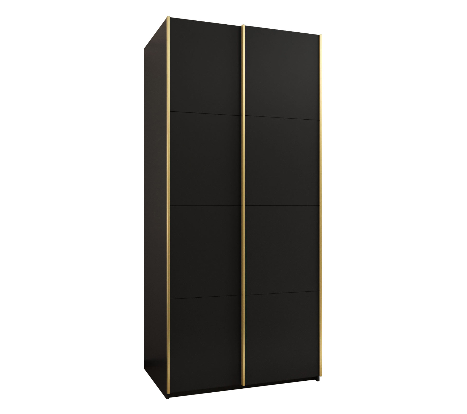 Szafa przesuwna wysoka Lux 1 100 x 64 x 245,5 cm czarny + czarny + u. złoty - Abiks Meble