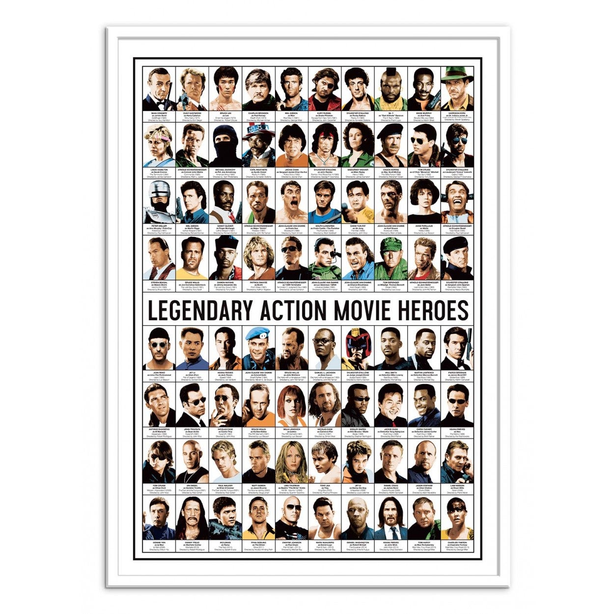 Affiche d’art 50 x 70 cm - Legendary Action Movie Heroes - Olivier Bourdereau - 3