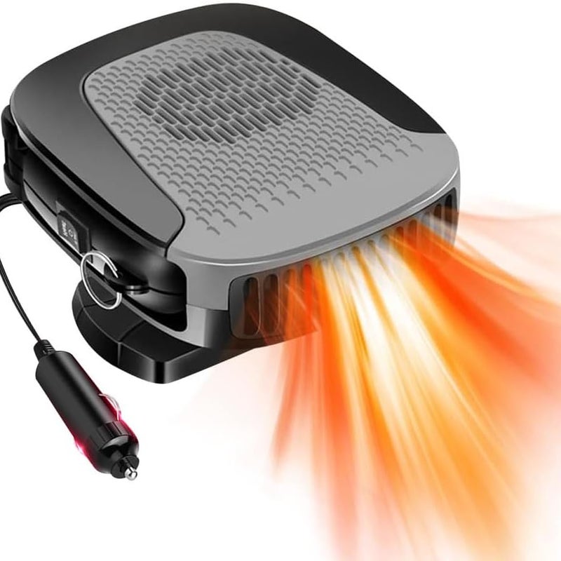 Ogrzewacz samochodowy 12 V, przenośne ogrzewanie i chłodzenie 2 w 1, wentylator grzewczy, odmrażacz szyby przedniej, obrotowy o 360 stopni