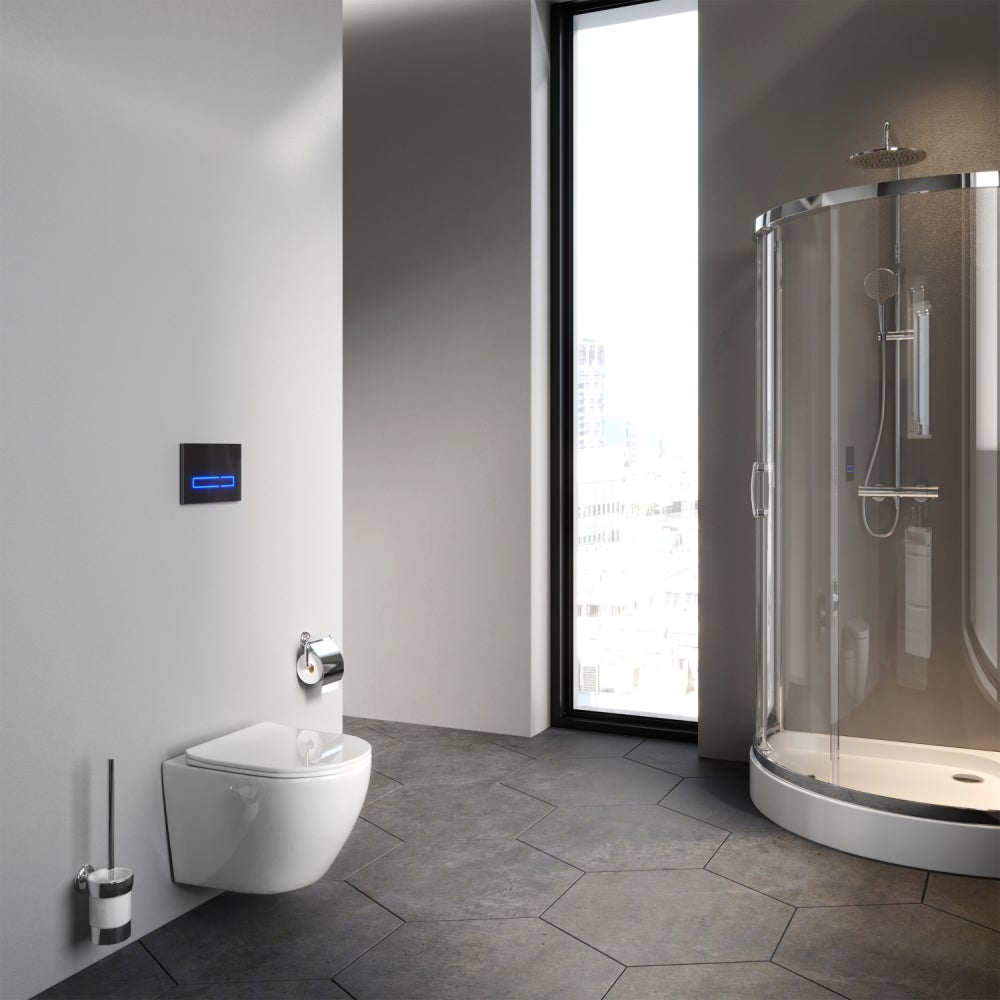 WC Suspendu en céramique sans bride Cuvette Toilette WC suspendu sans bord AquaSpin abattant amovible frein de chute Softclosing, Blanc AM.PM Like - 3