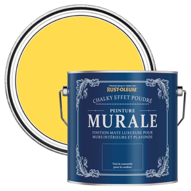 Rust-Oleum Peinture Jaune Murale Mate Chalky - Sorbet Citron 2,5 L