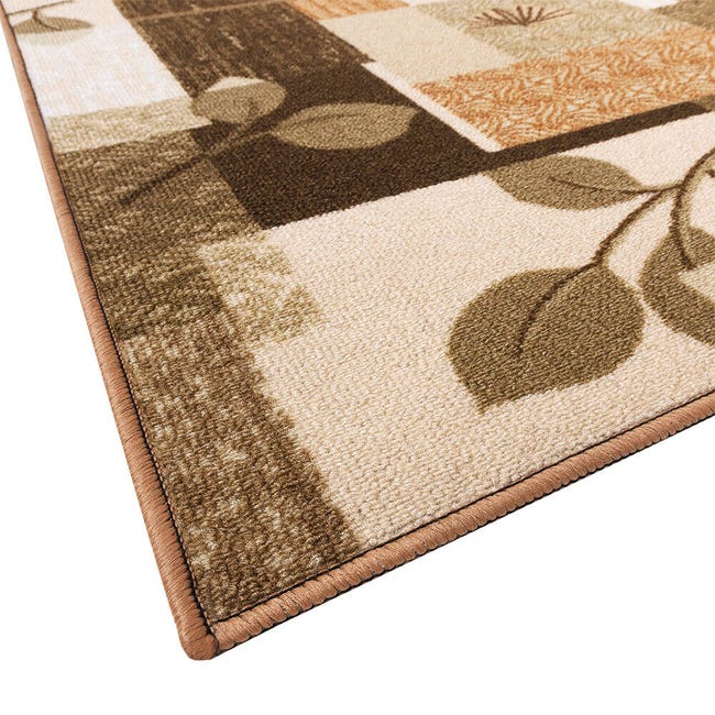 Passatoia In Ciniglia Per Cucina O Ingresso, Beige 55x80 Cm, Antiscivolo E Lavabile, Made In Italy