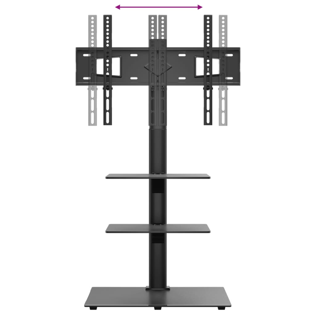 Supporto TV Angolare a 3 Ripiani per 32-65 Pollici Nero vidaXL - 7