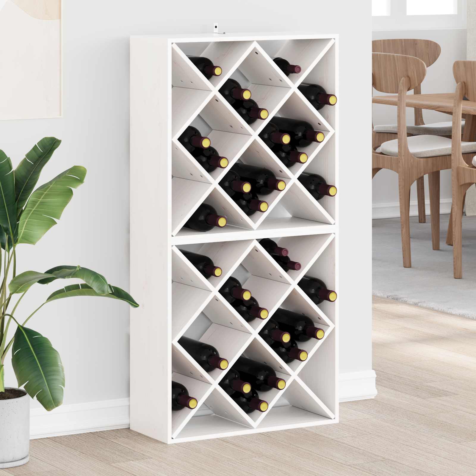 Étagère à vin 2 pcs Blanc 62 x 25 x 62 cm Pin massif | Leroy Merlin