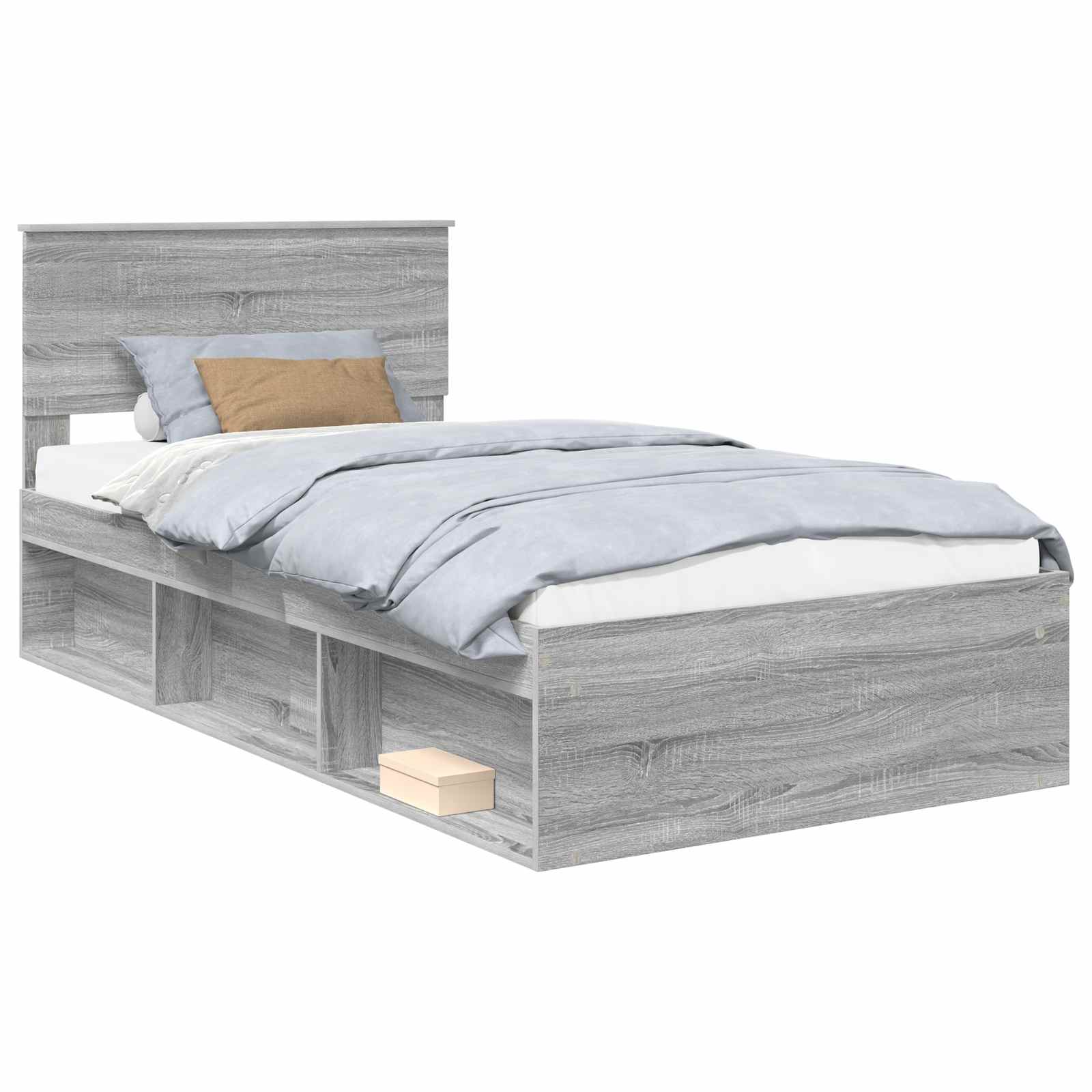 Cadre de lit Gris 100 x 200 cm Pin massif - 2