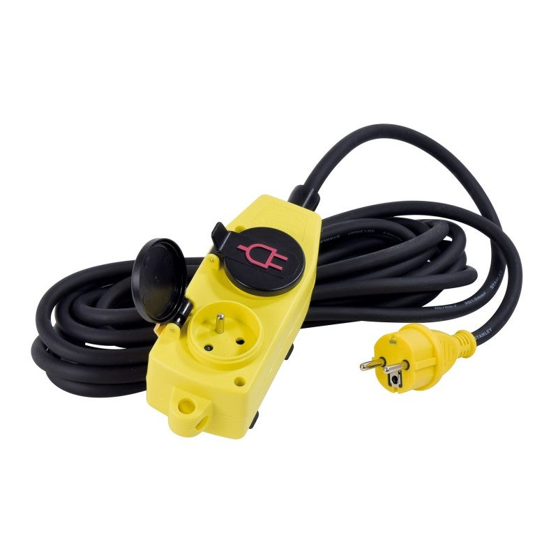 Rallonge multiprise avec bloc rotatif de 3 prises 1,5m