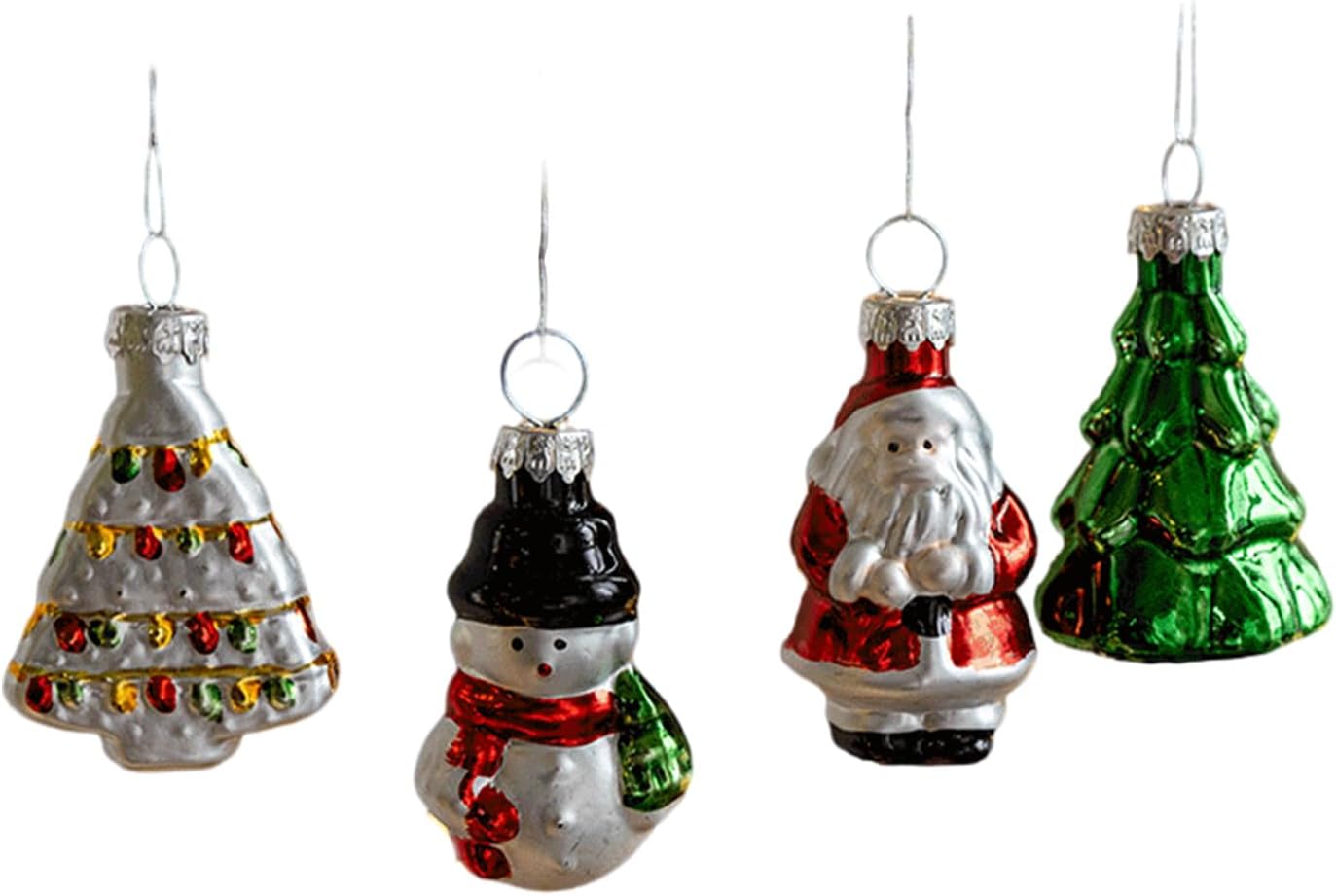 Décorations de Noël - Ensemble 9 pièces - Décorations de Noël en verre - Décorations aux couleurs vives - 5