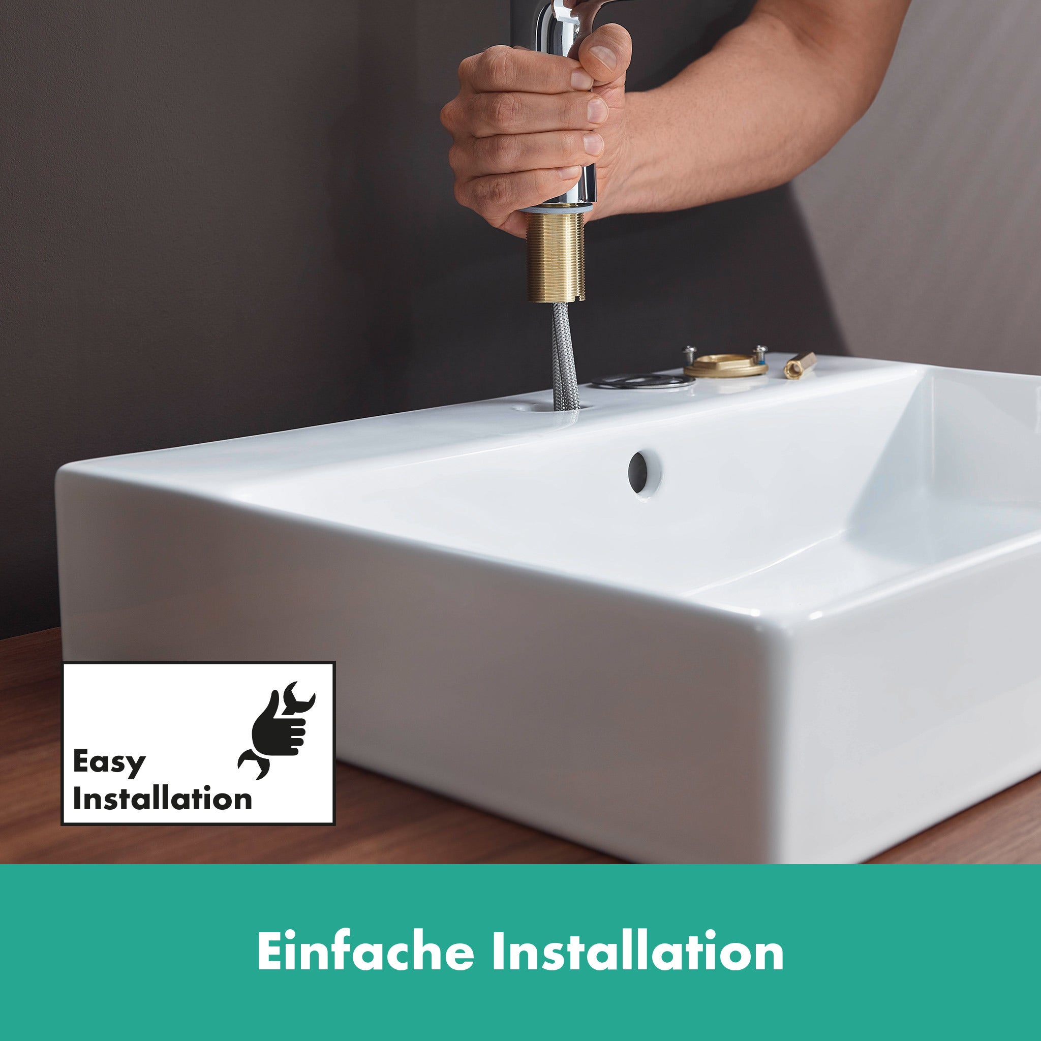 HANSGROHE Robinet de lave‑mains 70 eau froide sans tirette ni vidage chromé - 8