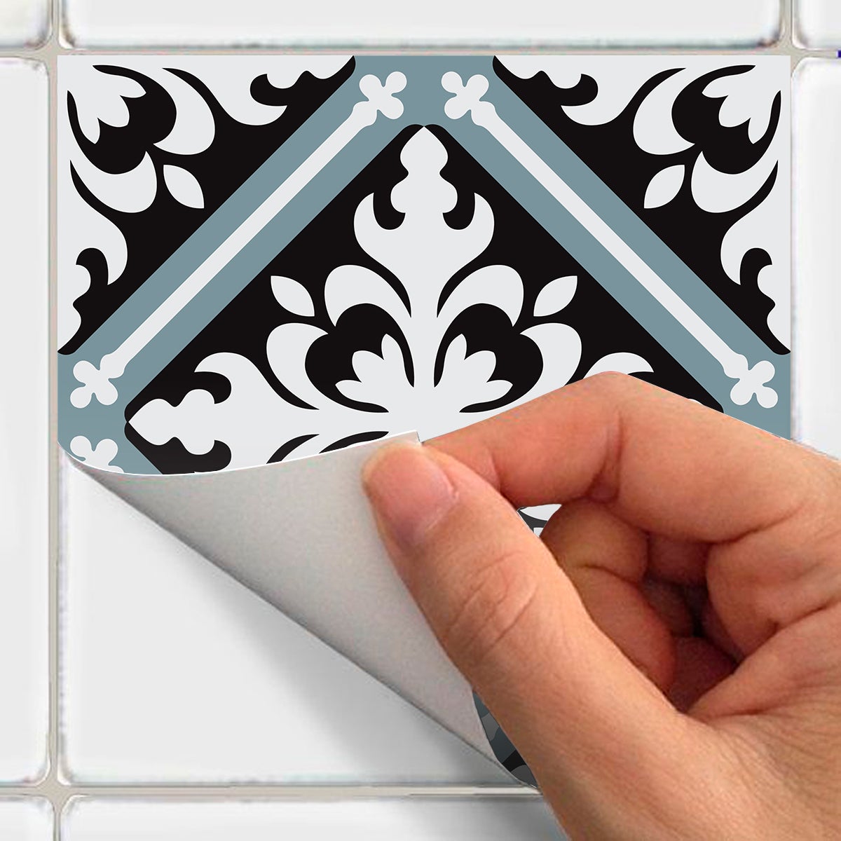 9 adesivi piastrelle di cemento azulejos Laelia - Sticker adesivo - adesivi murali - 9stickers20x20cm - 4