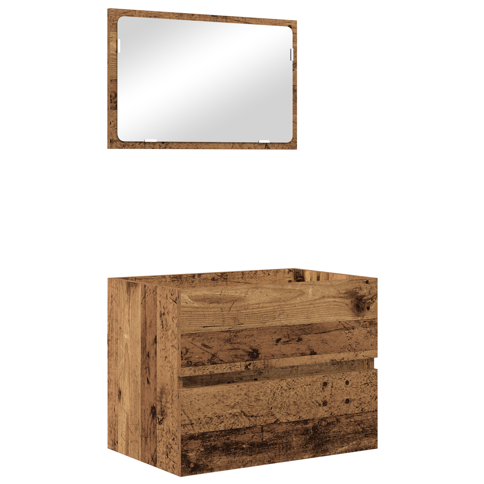 Juego de muebles de baño 2 uds madera vieja cfw87026