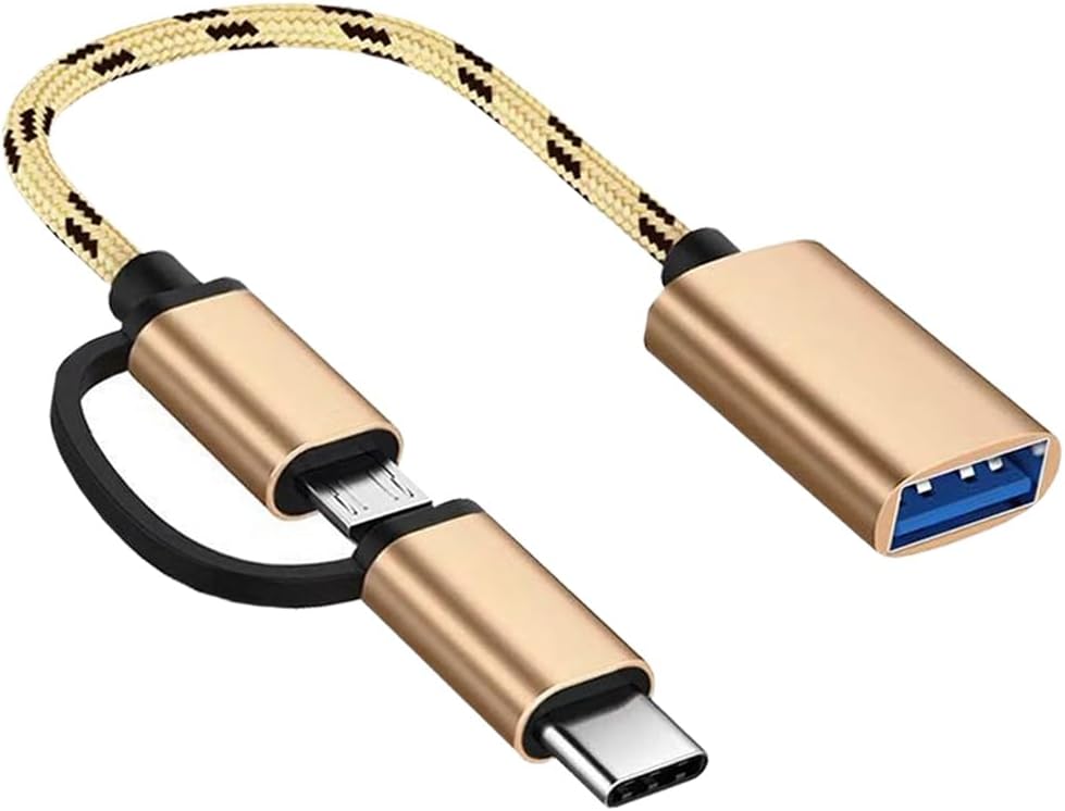Adapter 2 w 1 USB-C/Micro do USB, kabel OTG kompatybilny z Samsung Galaxy S21/S22/S23, Note 20/10, Google Pixel i innymi urządzeniami z systemem Andro