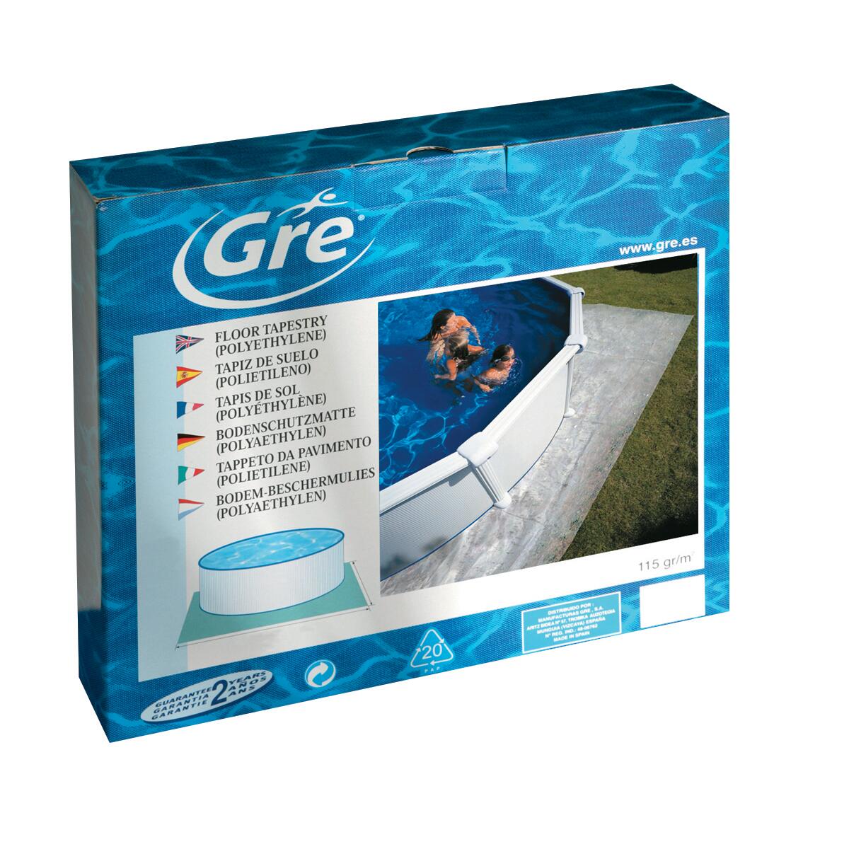 Tapis de sol de protection en polyester pour piscine hors-sol 400x625 cm - 8