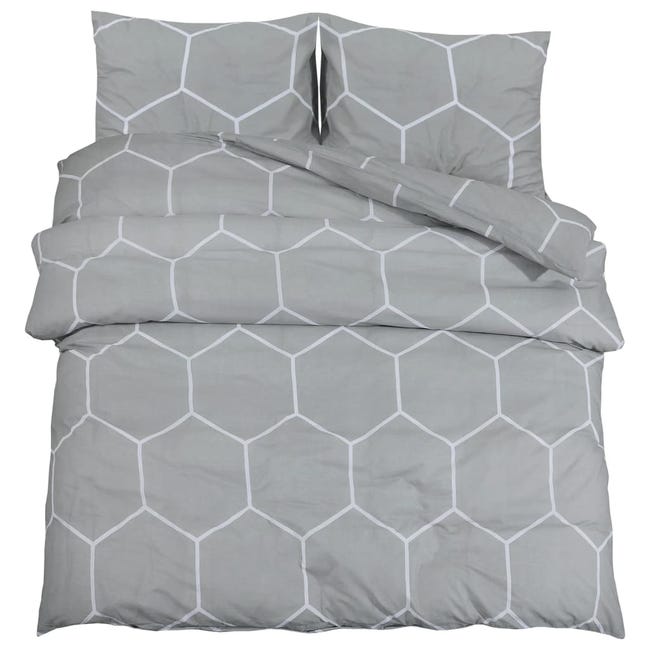 JÄTTEFRÄKEN copripiumino e 2 federe, bianco/grigio scuro, 240x220/50x80 JÄTTEFRÄKEN copripiumino e 2 federe, bianco/grigio scuro, 240x220/50x80