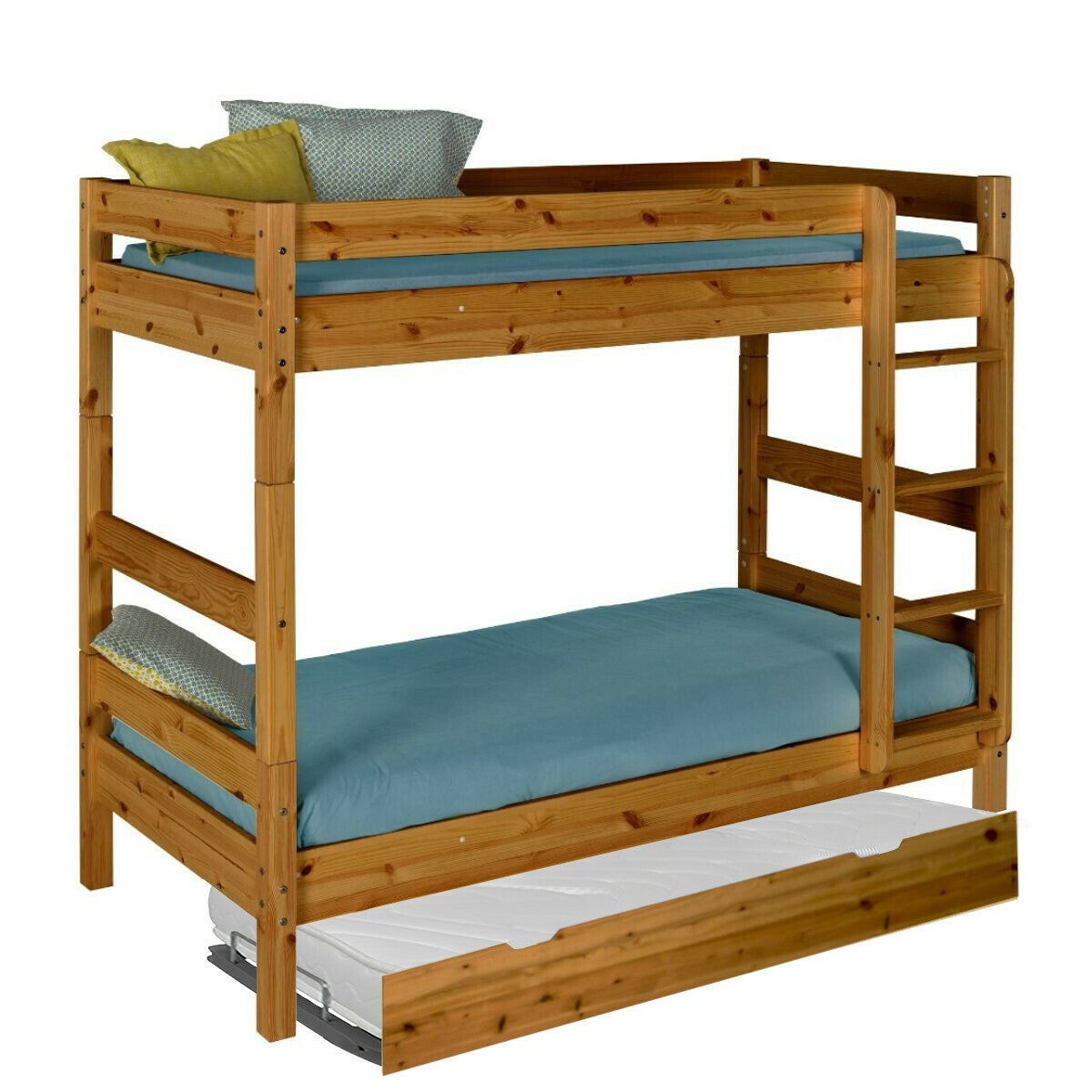 Lit superposé avec sommier gigogne Aaron Miel 80x190 cm - 2