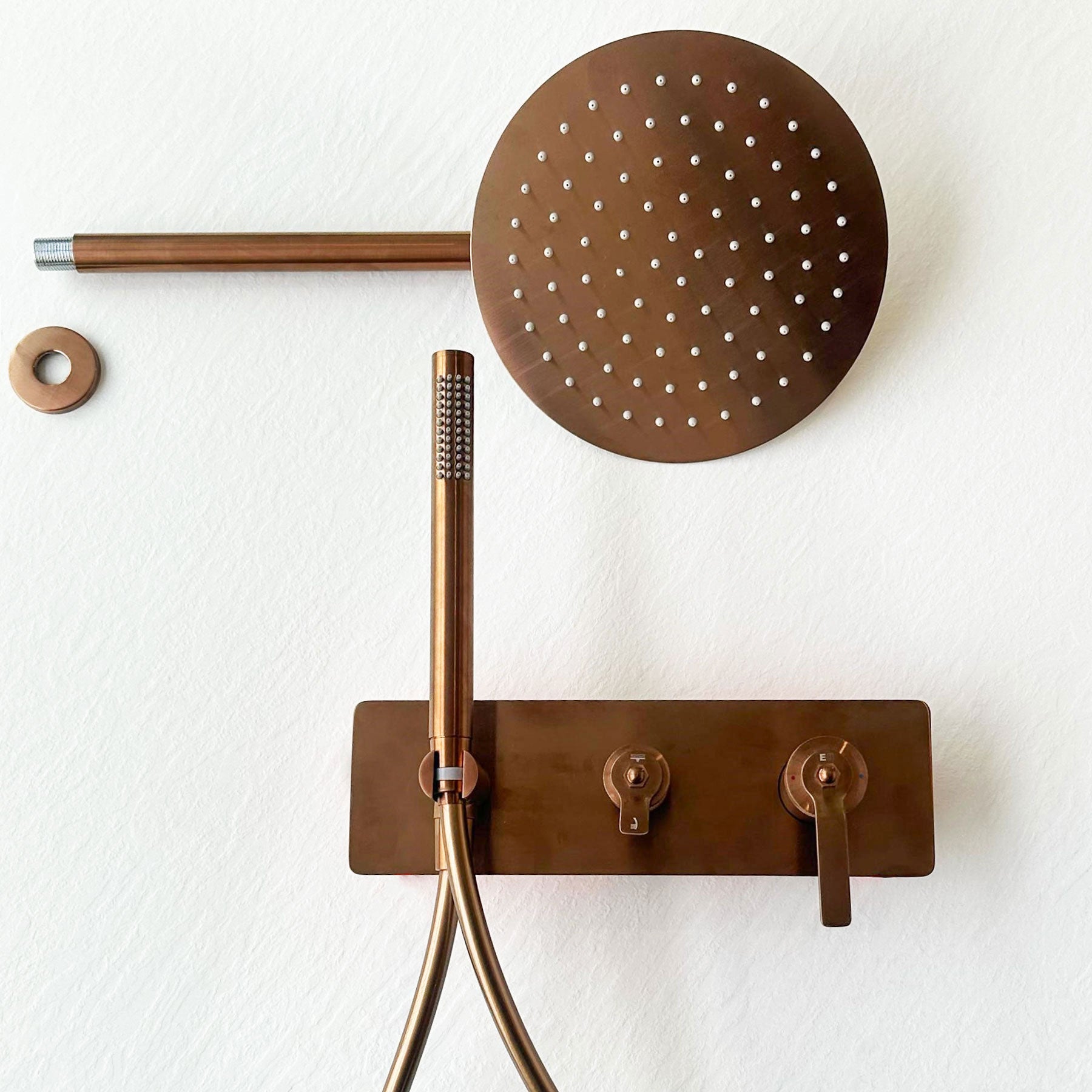 Molette colonne de douche encastrée mécanique cuivre brossé - 4