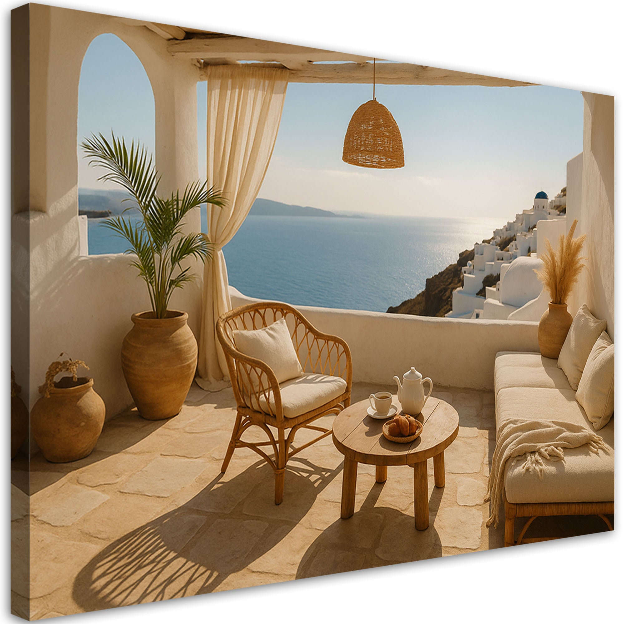 Obraz do salonu sypialni jadalni, Widok z tarasu Santorini 60x40