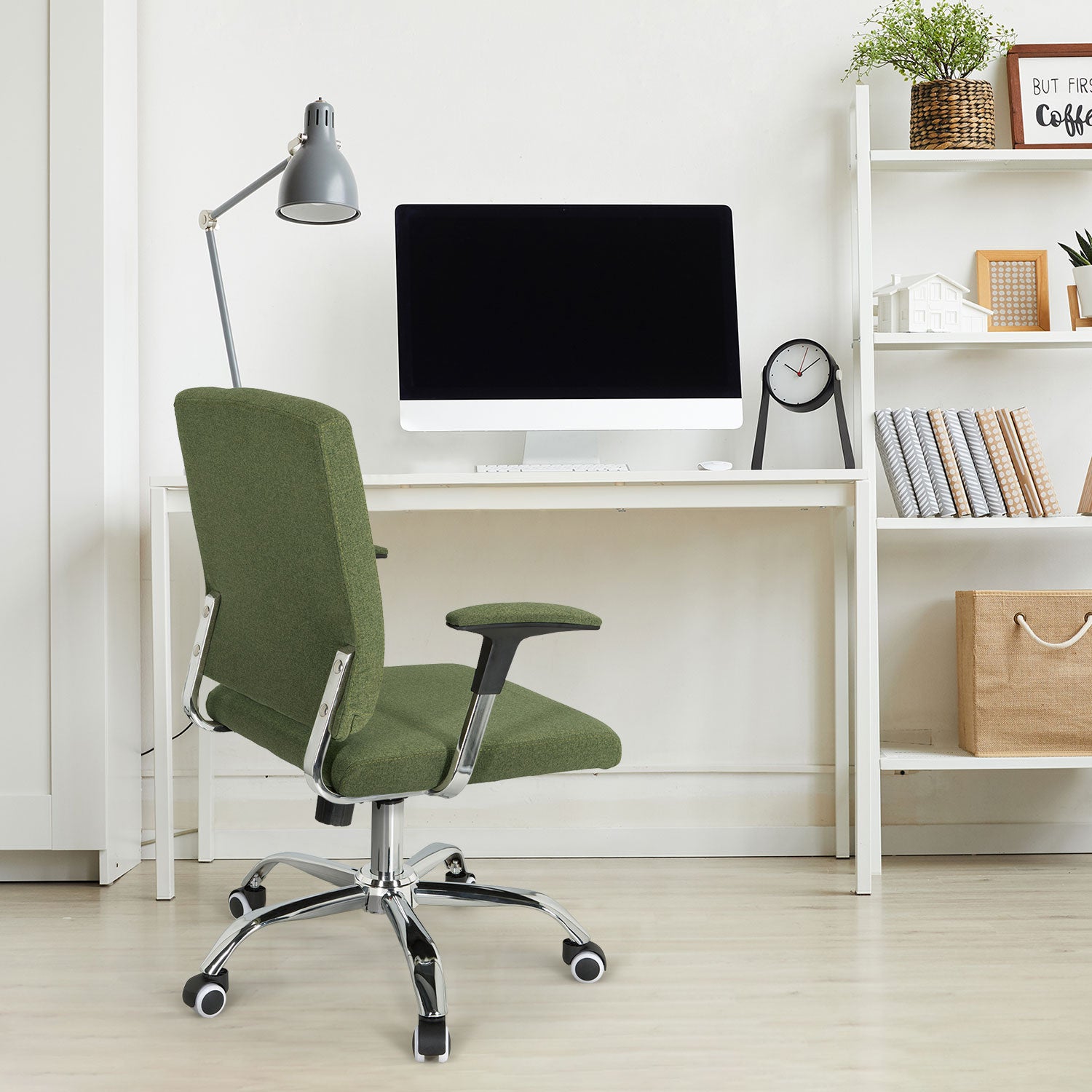 Sedia da ufficio / Sedia girevole CHARLES I Tessuto verde hjh OFFICE - 6