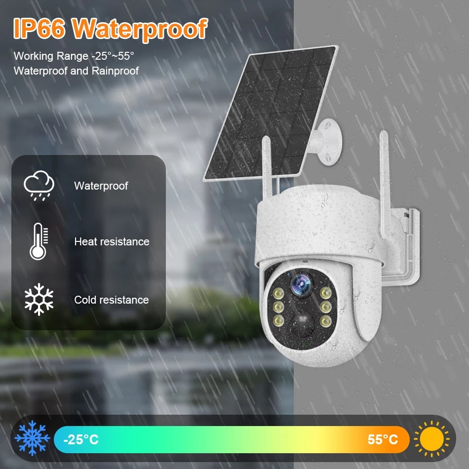 Caméra de surveillance solaire,détection humaine par IA,WiFi 4G/2,4 GHz,caméra extérieure,idéale pour la sécurité domestique,( 64 Go incluse)-MOORLE - 8