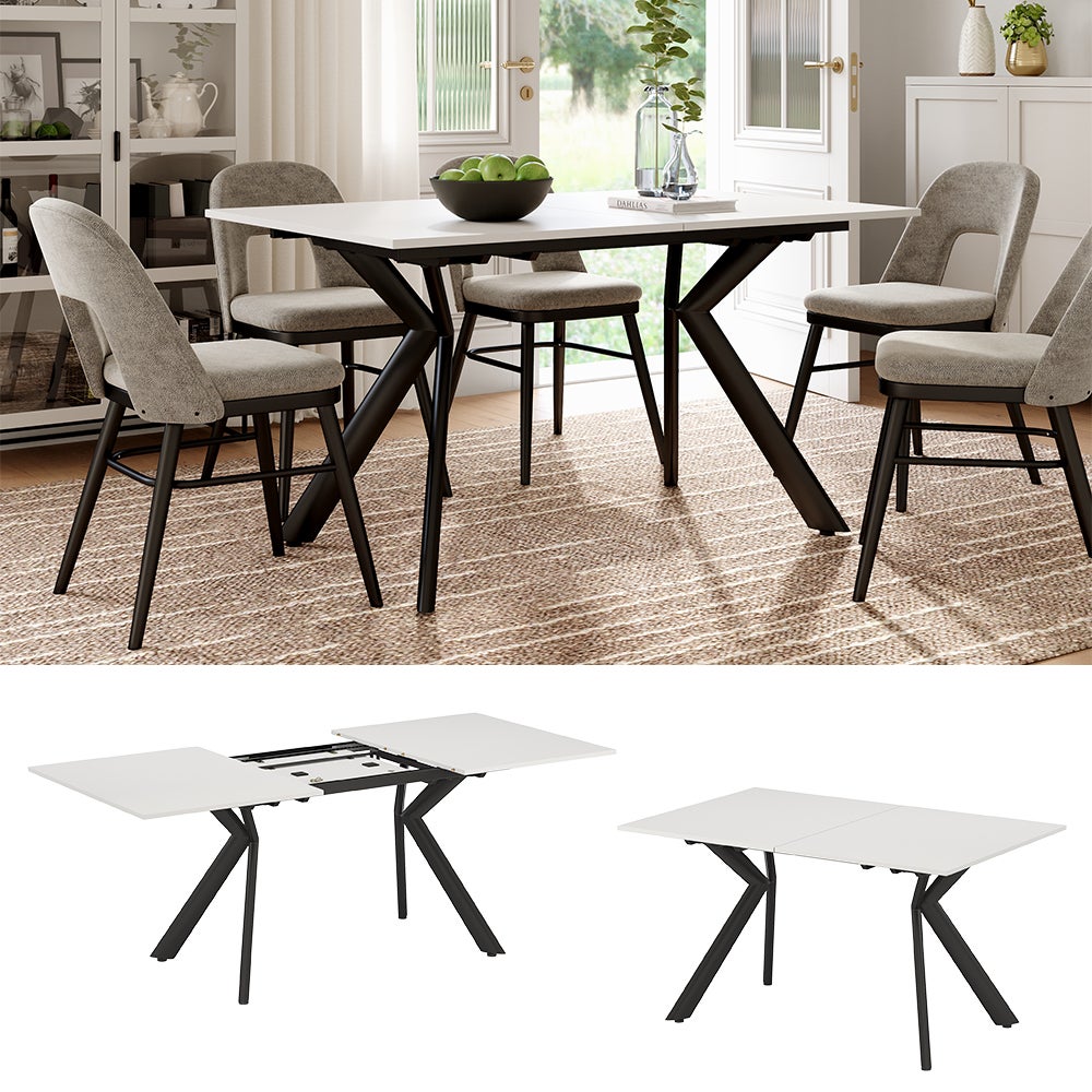 Vicco Tavolo da pranzo Carl, 80 x 80 cm, Bianco