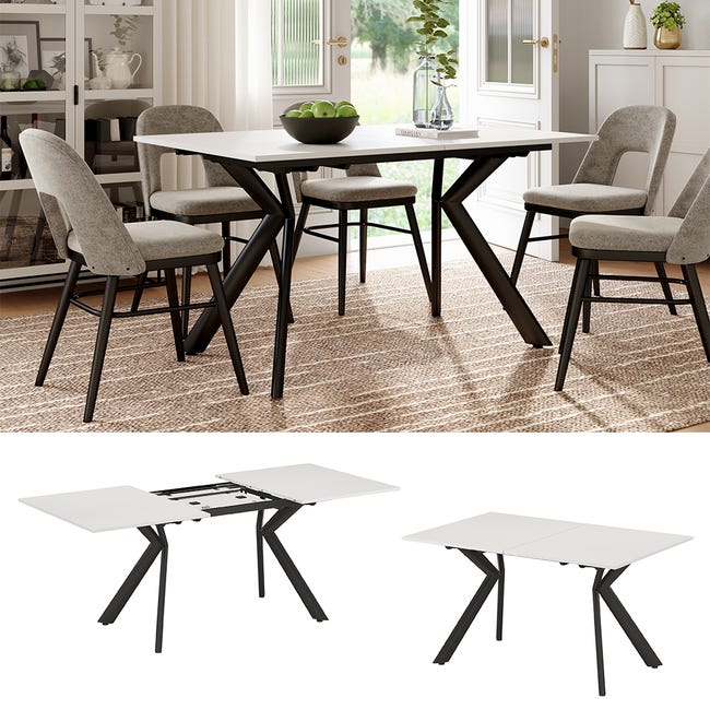 Vicco Tavolo da pranzo Carl, 80 x 80 cm, Bianco Vicco Tavolo da pranzo Carl, 80 x 80 cm, Bianco