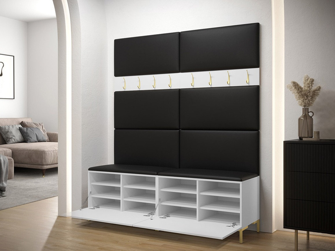 Conjunto para corredor Tivsoa 101, 196x168x46cm, Craft carvalho, Couro Ecológico, Placa de aglomerado laminado, Colocado, Montado nas parede - 4