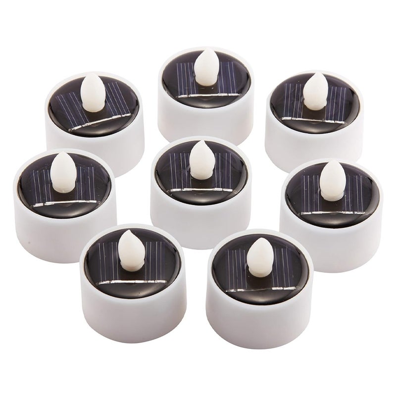 8 akumulatorowych bezpłomieniowych świec LED do ogrodu, na patio, ścieżkę, balkon, na wesele, imprezę, festiwal, do wystroju domu.