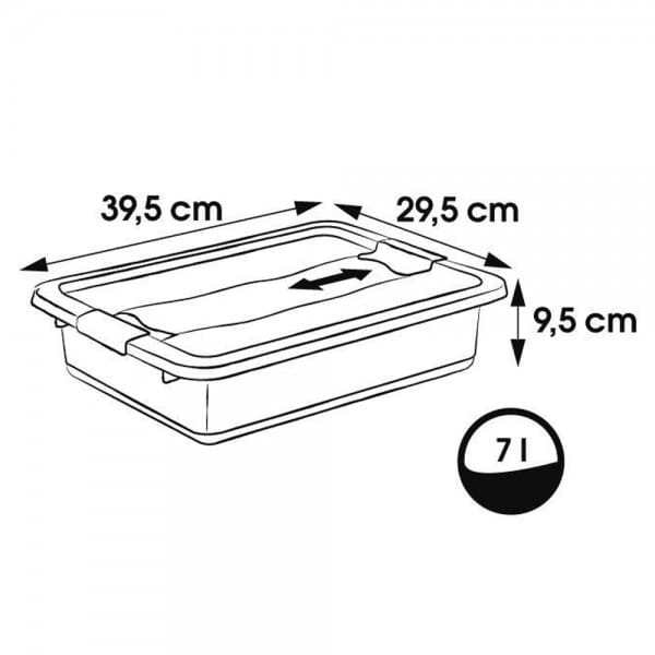 Boîte de rangement plate 7 litres - Transparent - 3