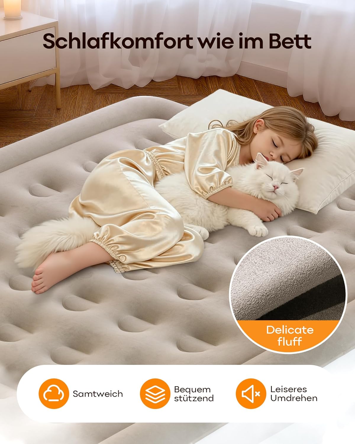 Matelas gonflable avec pompe intégrée – Gonflage automatique et rapide (2,5 min), fonctionnement silencieux, pour 2 personnes, usage domestique - 5