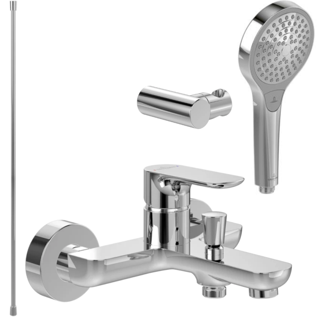 Pack mitigeur baignoire mécanique VILLEROY ET BOCH O novo Chrome avec ensemble