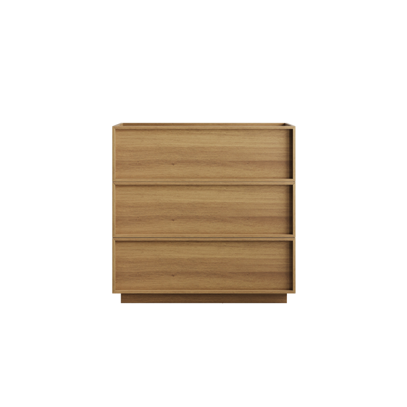 Kommode 3 Schubladen Holz modernes Design Eiche, multifunktionale Aufbewahrungsschrank Schminktisch TV-Schrank Schlafzimmer Wohnzimmer Flur - 9