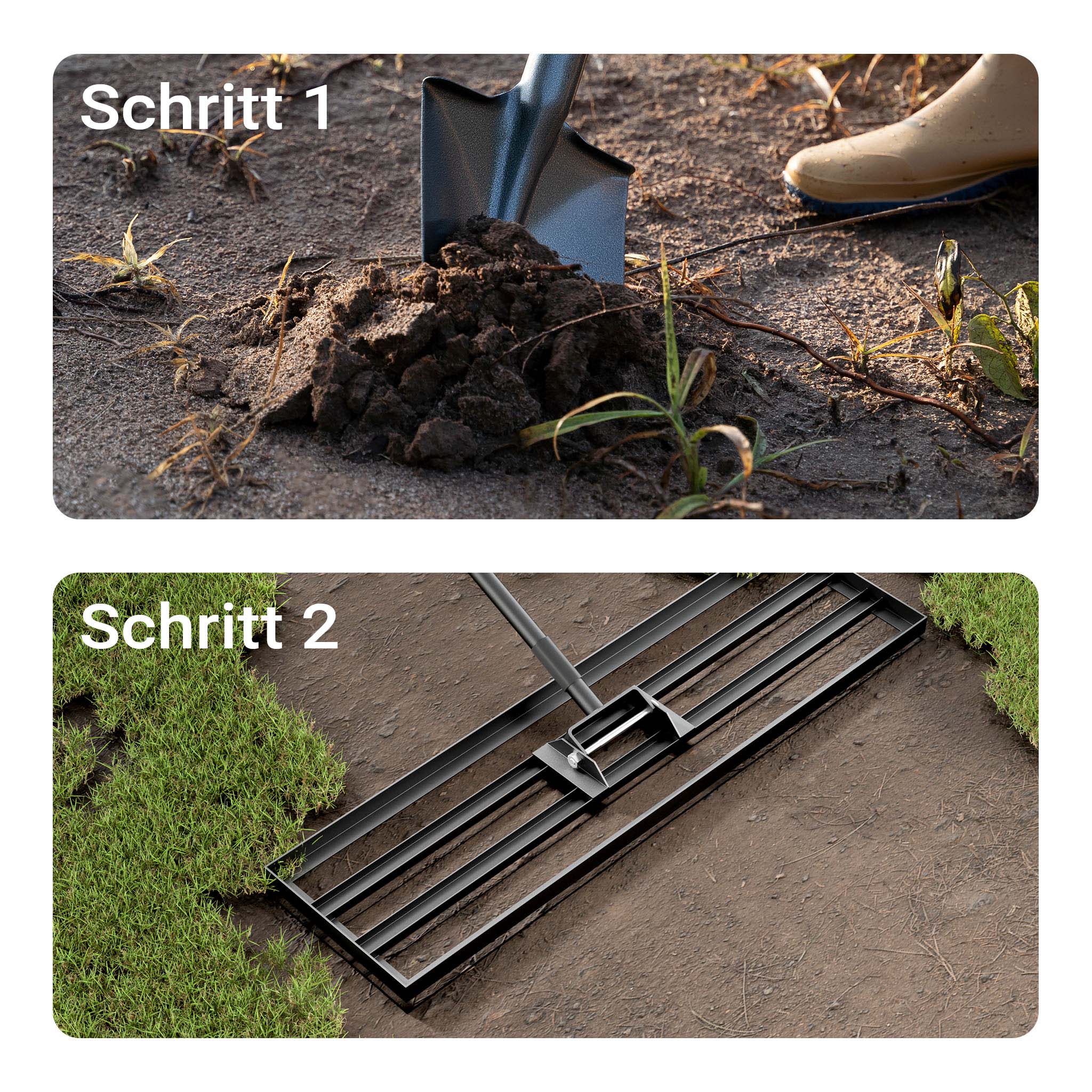 Râteau de nivellement 1219 x 254 x 2050 mm Noir 4,5 kg Acier fin Raclette de gazon Niveleur avec manche 2 m Extensible Racloir Polyvalent… Wiltec - 4