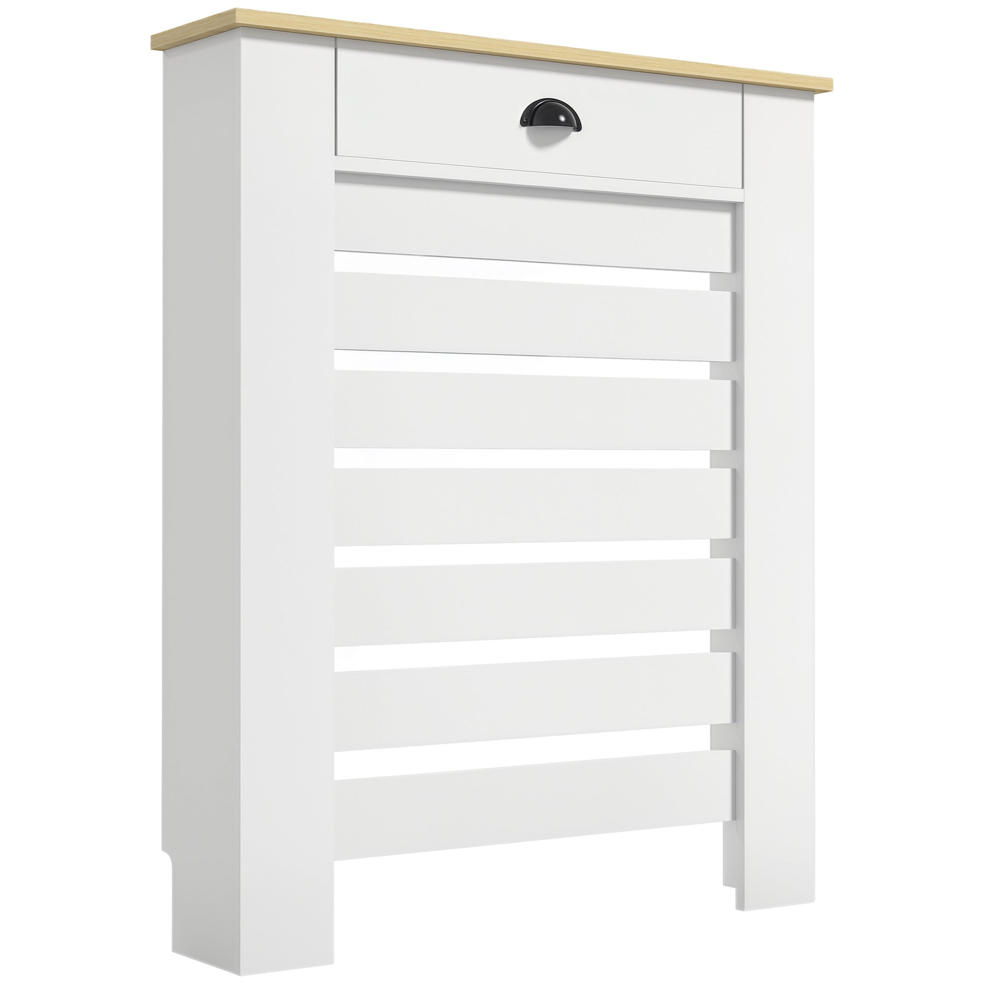 Couvercle De Radiateur HOMCOM Avec Tiroir – Bois Rustique, 88.5x19x93cm