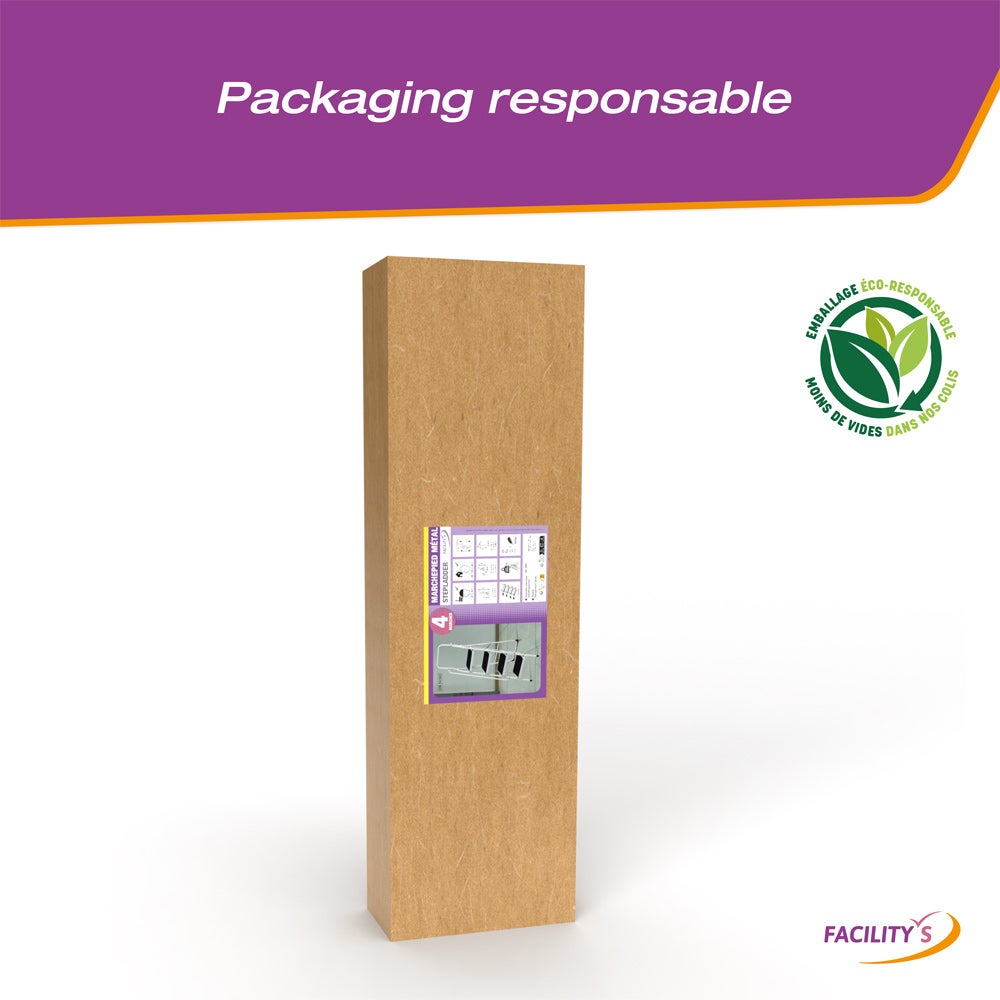Escabeau Marchepied Pliable - 4 Marches - Capacité 150 kg - Marches larges - 5