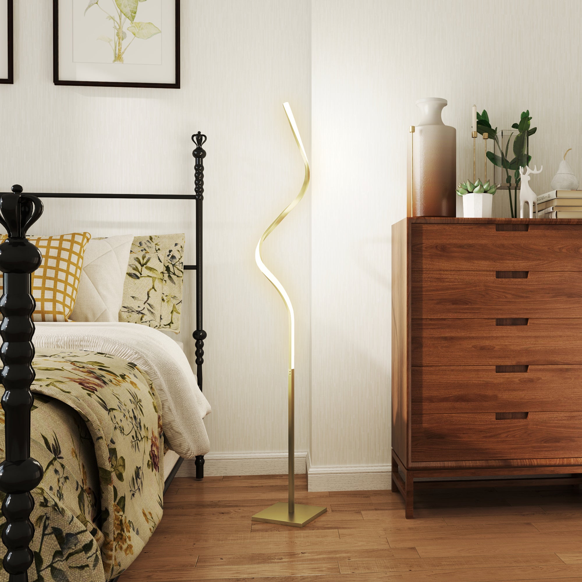 Lampada Da Terra LED HOMCOM 150cm | Regolabile 3000-6000K | Telecomando Magnetico E Pedale | Timer 1H | Design Argento