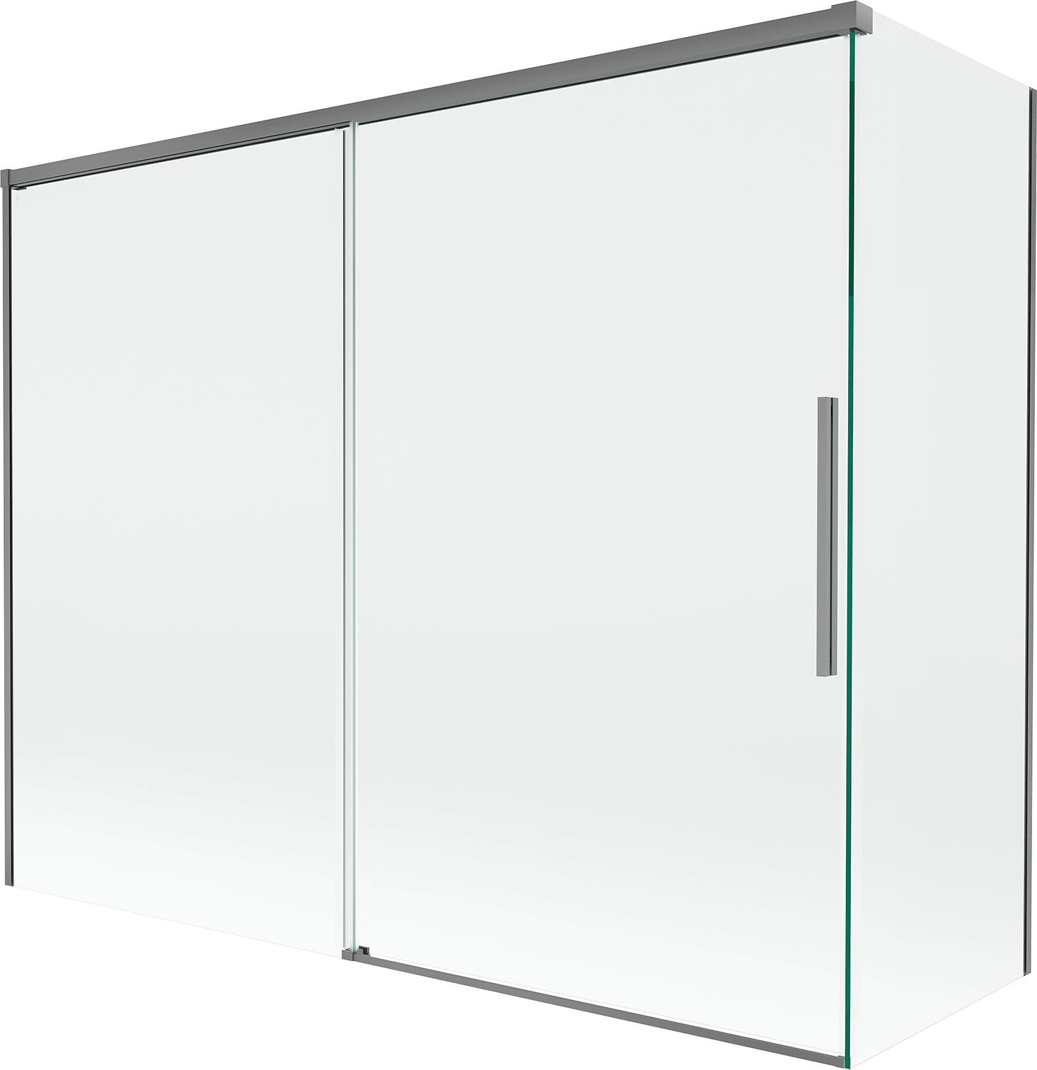 Mexen Rox parawan nawannowy 2-skrzydłowy rozsuwany 190 + 80 x 150 cm, transparent, gun metal - 8C9-190-080-95-00