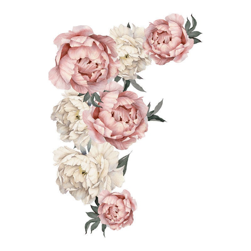 Rose-Stickers Dekoracyjne Naklejki Ścienne Naklejki Ścienne Wzór Kwiat Piwonii Kwiatowa Tapeta Sztuka Wystrój Domu 40x60cm