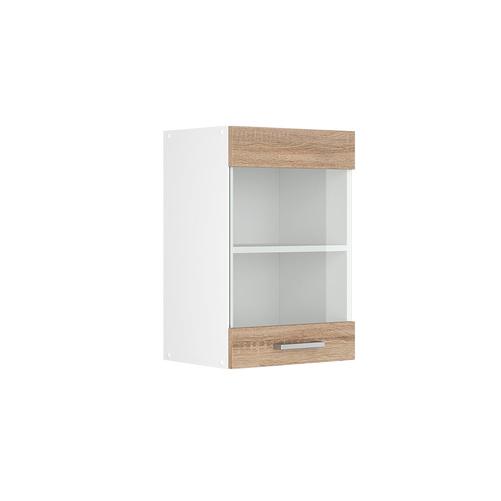 Vicco Uniwersalna szafka ścienna R-Line, Sonoma, 40 cm z drzwiami szklanymi