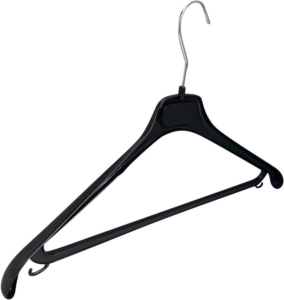 12 Cintres Extensibles Pour Chemises/t-shirts - Épaule 38 à 46 Cm - Plastique Noir - Gain De Place - 4