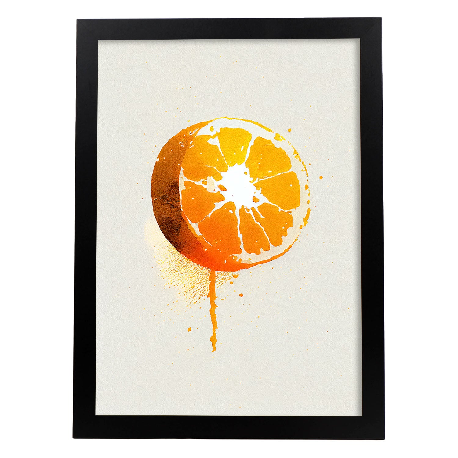 Nacnic poster de naranja a todo color ilustraciones de frutas verduras y comida sana en estilo acuarela diseño moderno y modelo 2 a3 sin marco