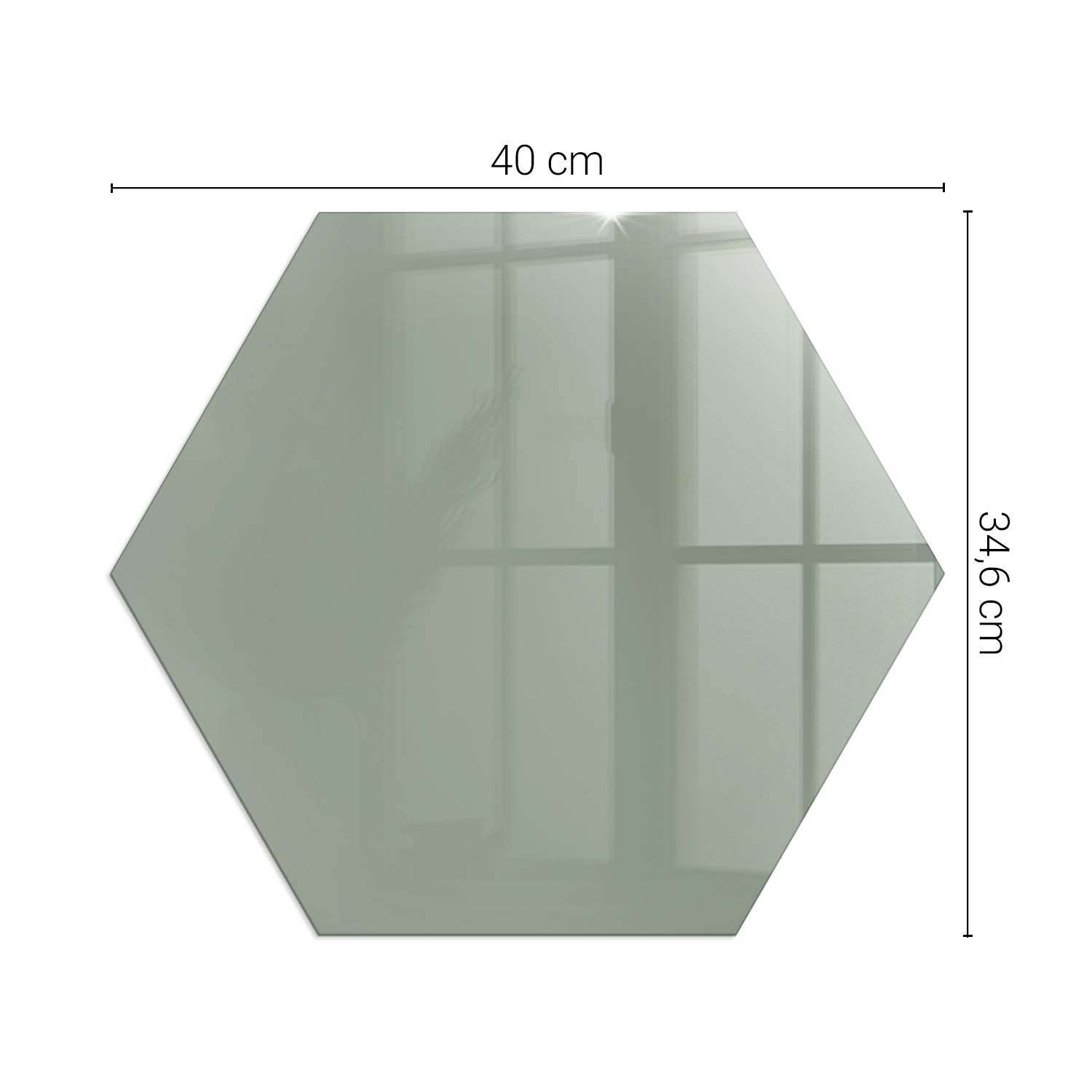 Ochronna szklana podkładka pod kominek - 40 cm - Kolor szaro-zielony - TULUP - 2