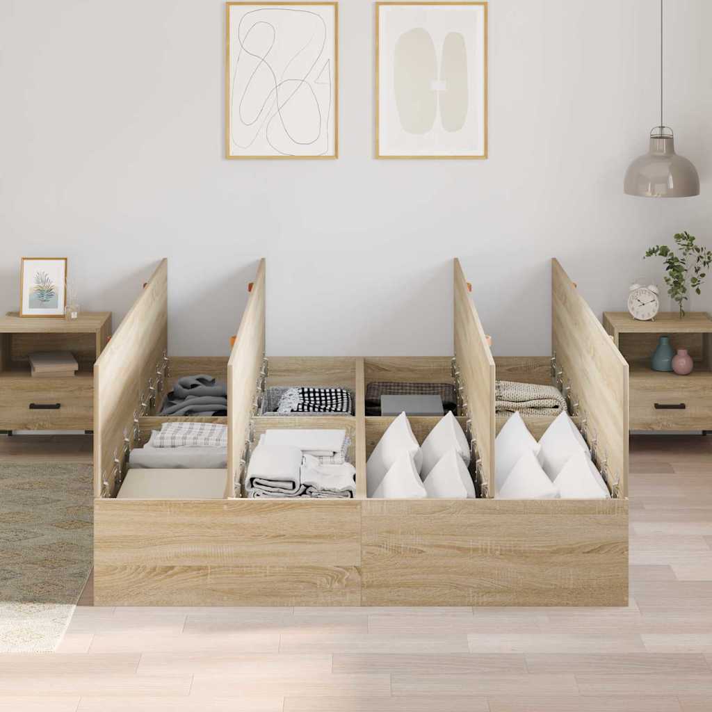 Cadre de lit avec rangement Chêne 150 x 200 cm - 3