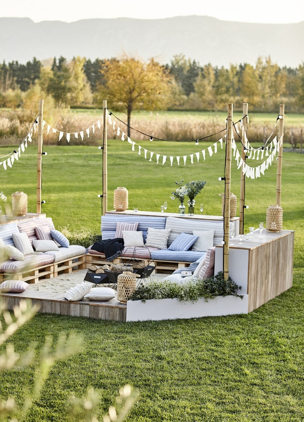 Guirnalda exterior 10 bombillas blanco cálido B22 500 lumens Pro 10m TIBELEC - 5