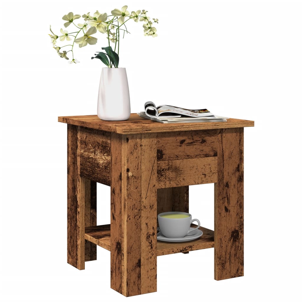 Stolik kawowy, stare drewno 40x40x42 cm materiał drewnopochodny vidaXL