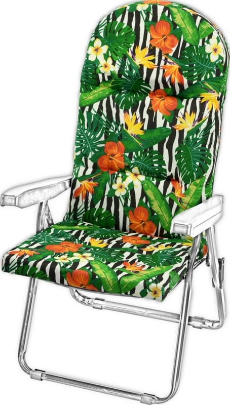 Poduszka na leżak bez podnóżka AMPO zielony czarny biały 1 szt.