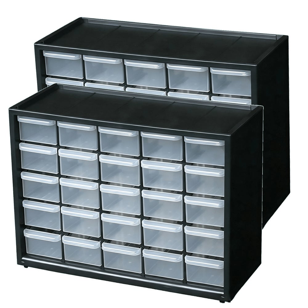 Boîte de rangement en 2 parties avec tiroirs, armoire à outils en ...