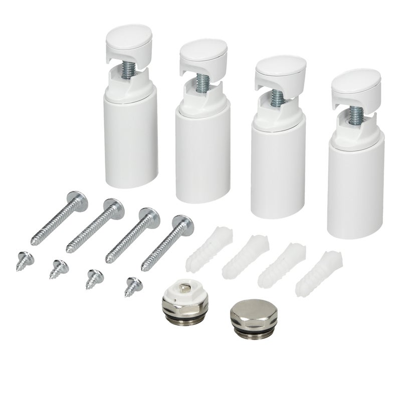 Wspornik montazowy LuxeBath do grzejników lazienkowych - bialy - do modeli prostych i zakrzywionych - material montazowy, zestaw montazowy, zestaw