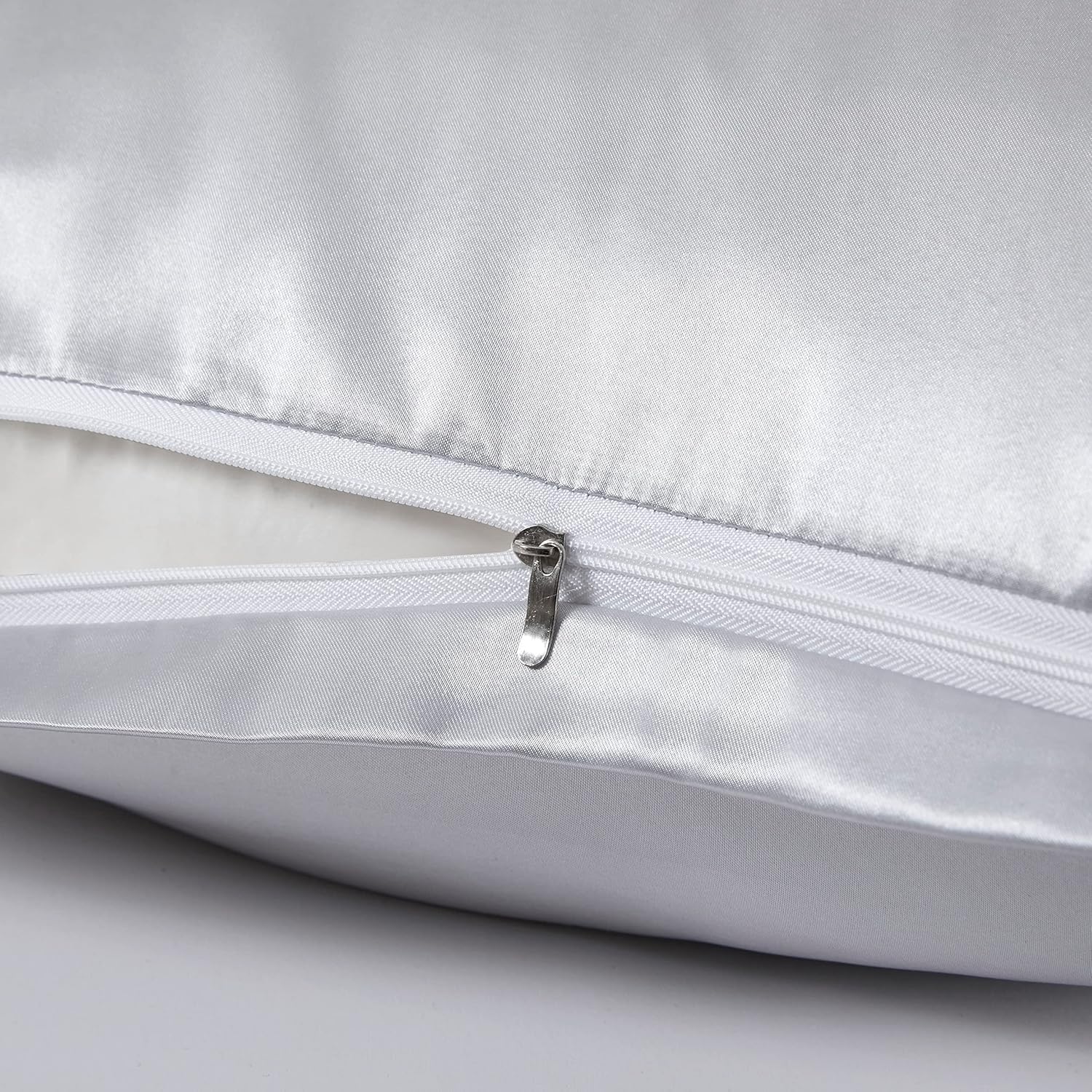 Fronha de cetim sedoso para cabelo e rosto - Conjunto de 2 - Antirrugas - Zíper invisível - 50 x 75 cm - 6