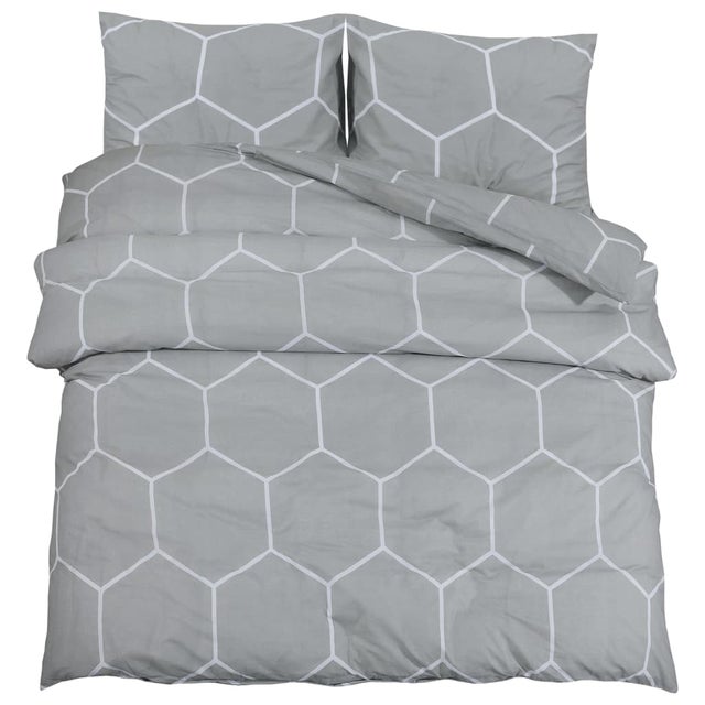 Ensemble de housse de couette Gris 140x200 Coton
